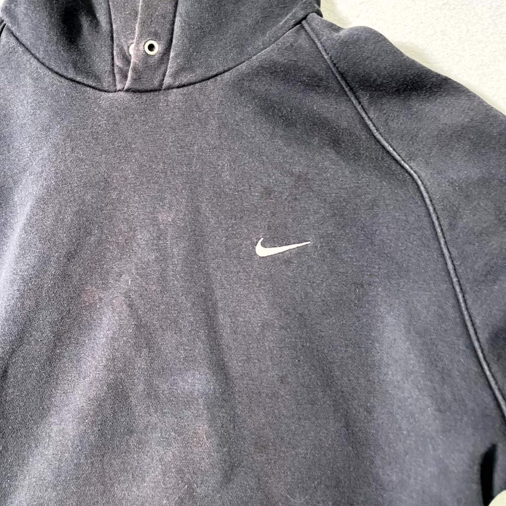 Nike The Athletic Dept Hoodie Mens Large Black Swoosh Logo Fleece Raglan Sleeve - Picture 3 of 7